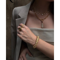 時尚金色珠寶套組：優雅與獨特的珠光寶氣，引領潮流的自信魅力！