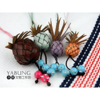 好運旺旺來的皮編鳳梨吊飾