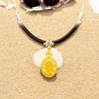 黃金鑲鑽皮繩項鍊 - 獨特優雅與奢華光芒的完美結合