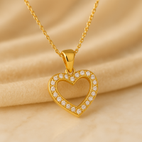 黃金愛心鑽石項鍊 - 18K金飾品的浪漫象徵，完美情人節與生日禮物