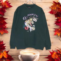 Ed Hardy經典虎頭印花寬鬆長袖衛衣 - 秋冬必備街頭時尚單品